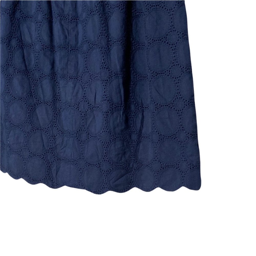 J Crew 0 Womens Dress Navy Blue 100% Cotton Pockets‎ Cute Zip Lined Flirty Work - Picture 5 of 8